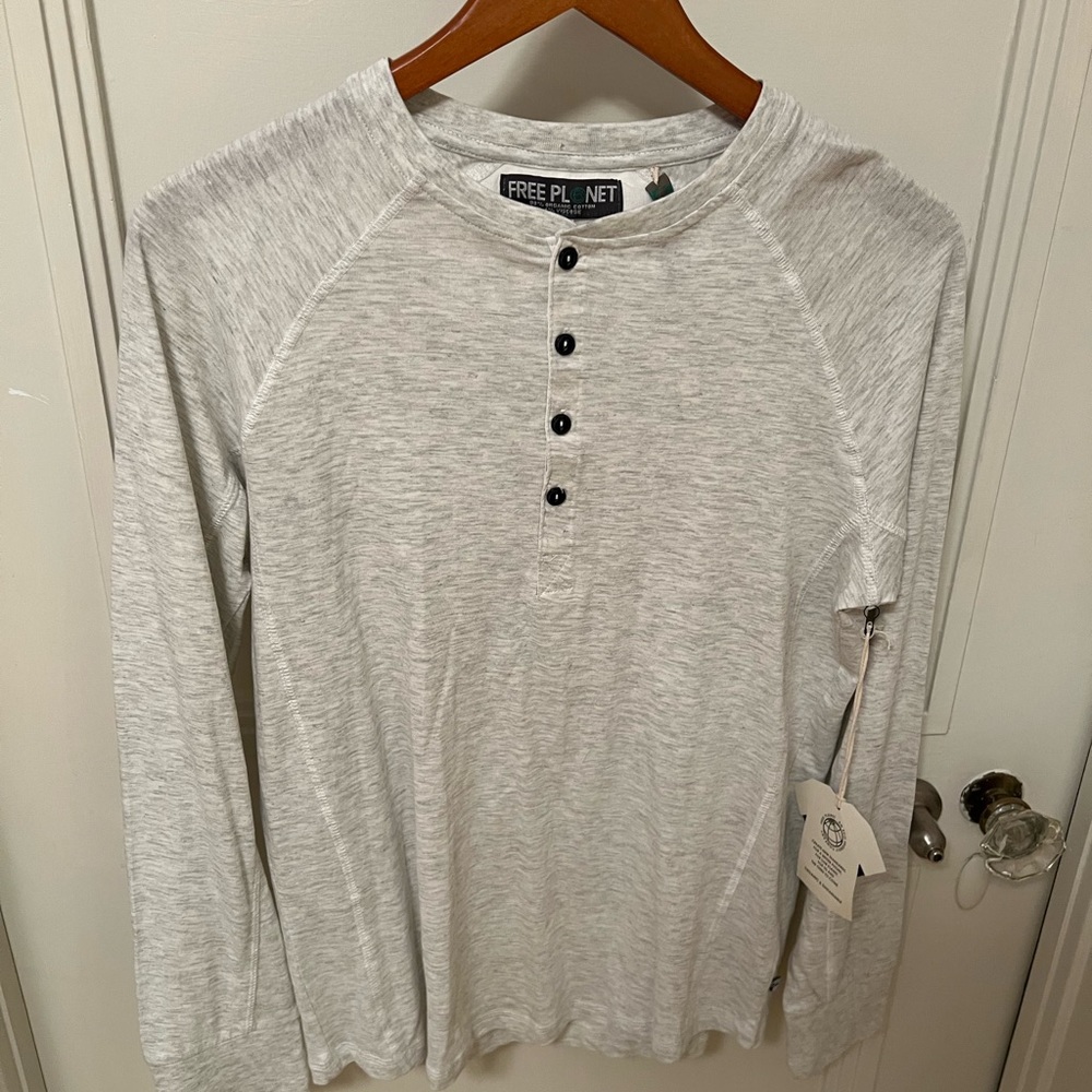 White free planet long sleeve shirt